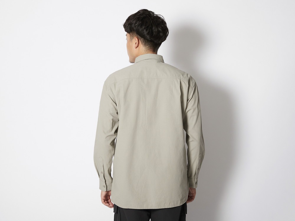 TAKIBI Light Ripstop L/S Shirt S Lightgrey