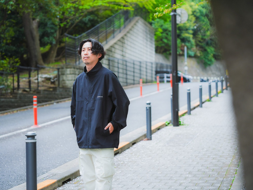 Light Mountain Cloth Stand Collar Jacket JK M CAHRCOAL