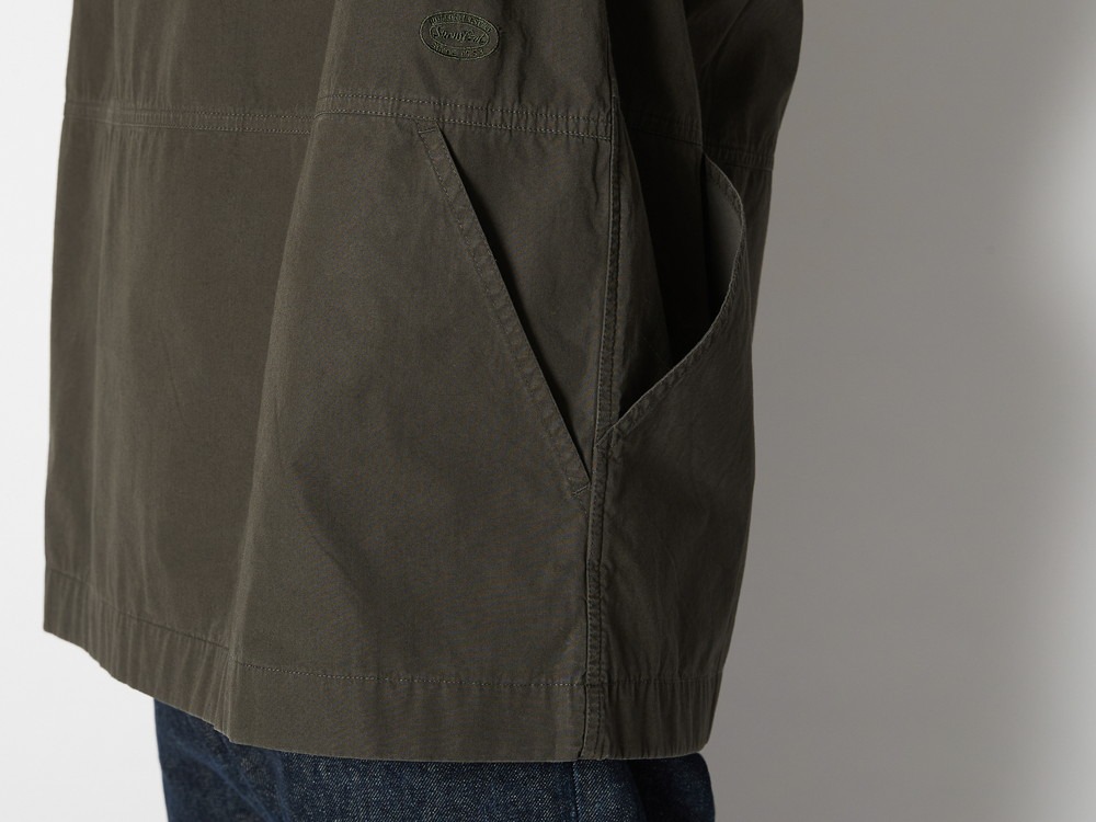 Natural-Dyed Recycled Cotton Parka S Charcoal