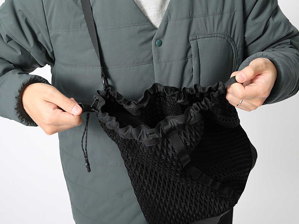 Double Face Mesh Shoulder Bag One Black