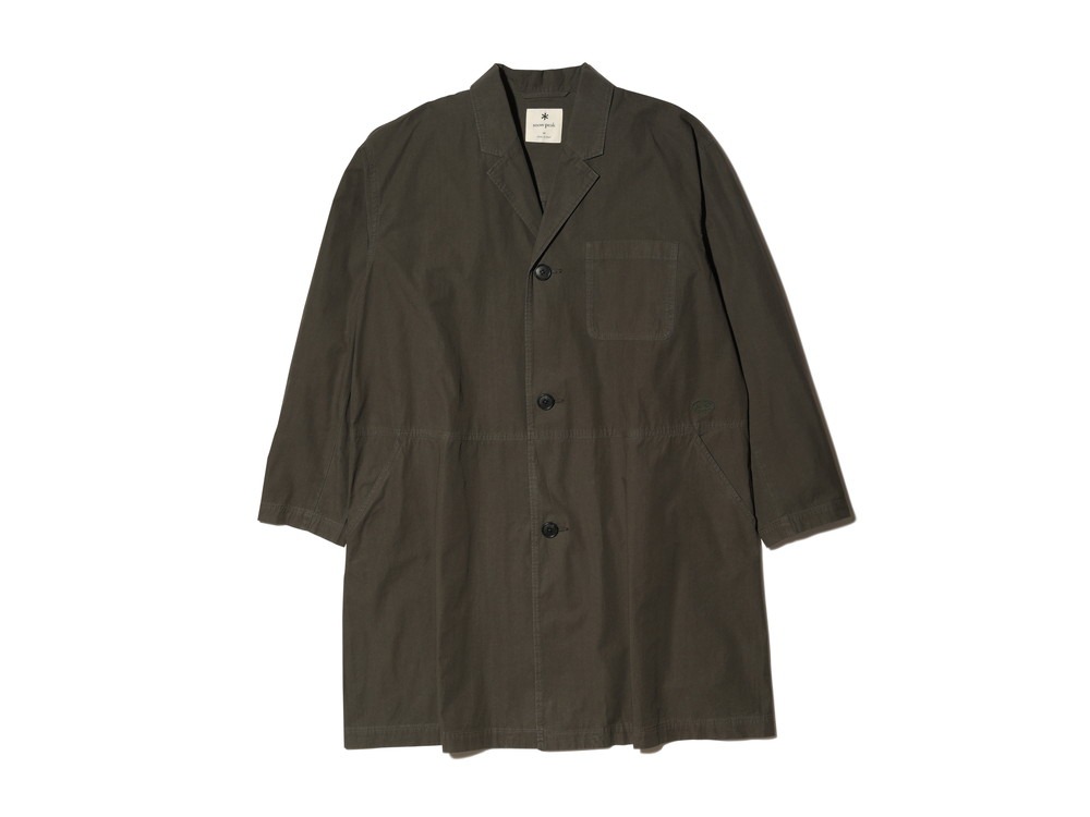 Natural-Dyed Recycled Cotton Coat S Darkolive