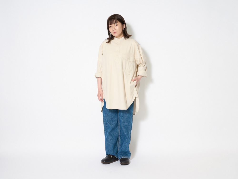 TAKIBI Light Ripstop Pullover 1 Ecru