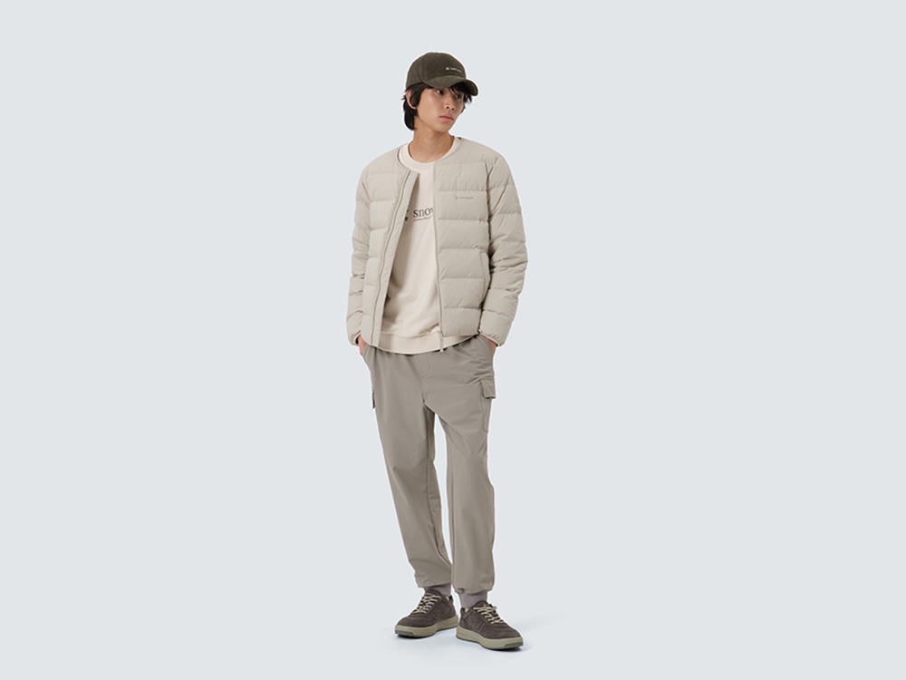 Land Lightweight Down Jacket M LIGHT BEIGE