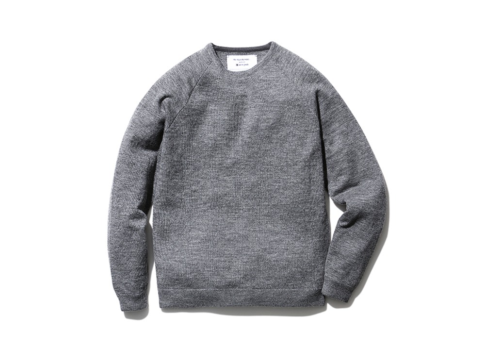 Raglan Crew Neck Knit Sweater S Grey