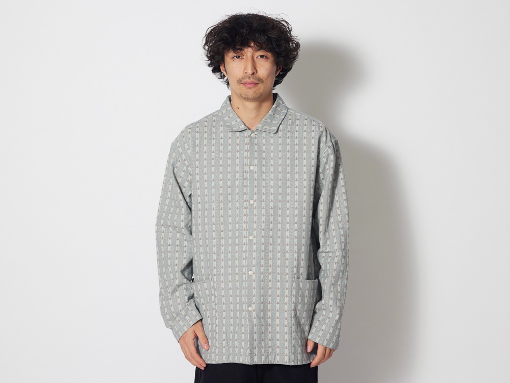 Cotton Dobby Herringbone Shirt 1 Orangedot