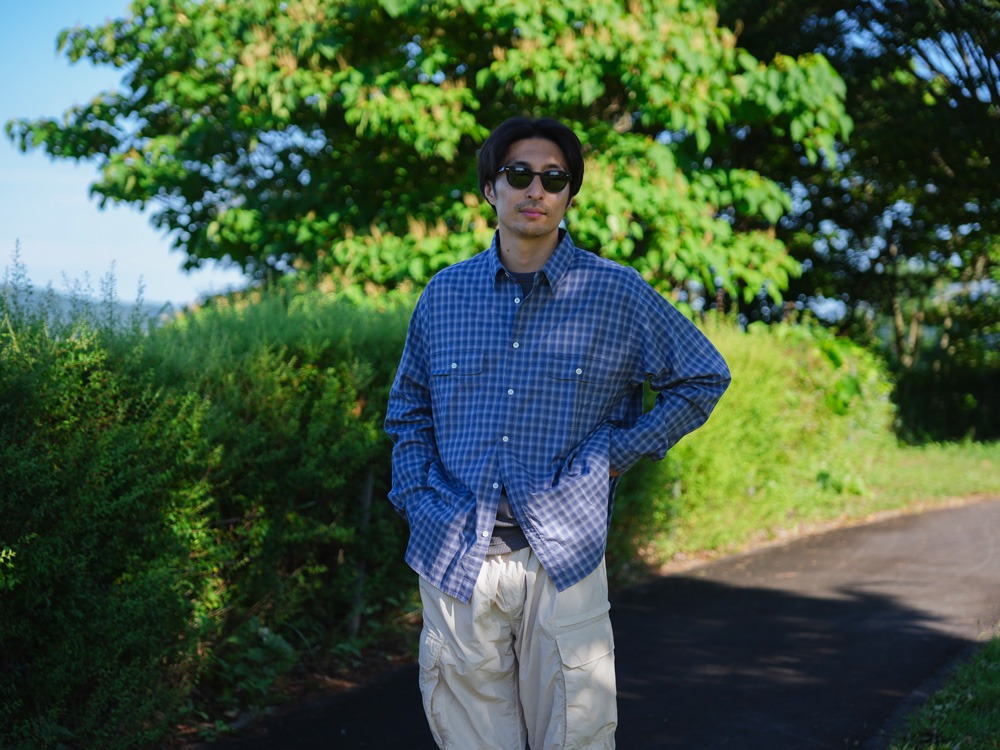 【先行予約商品】Organic Cotton Ombre Check Shirt S BROWN CH
