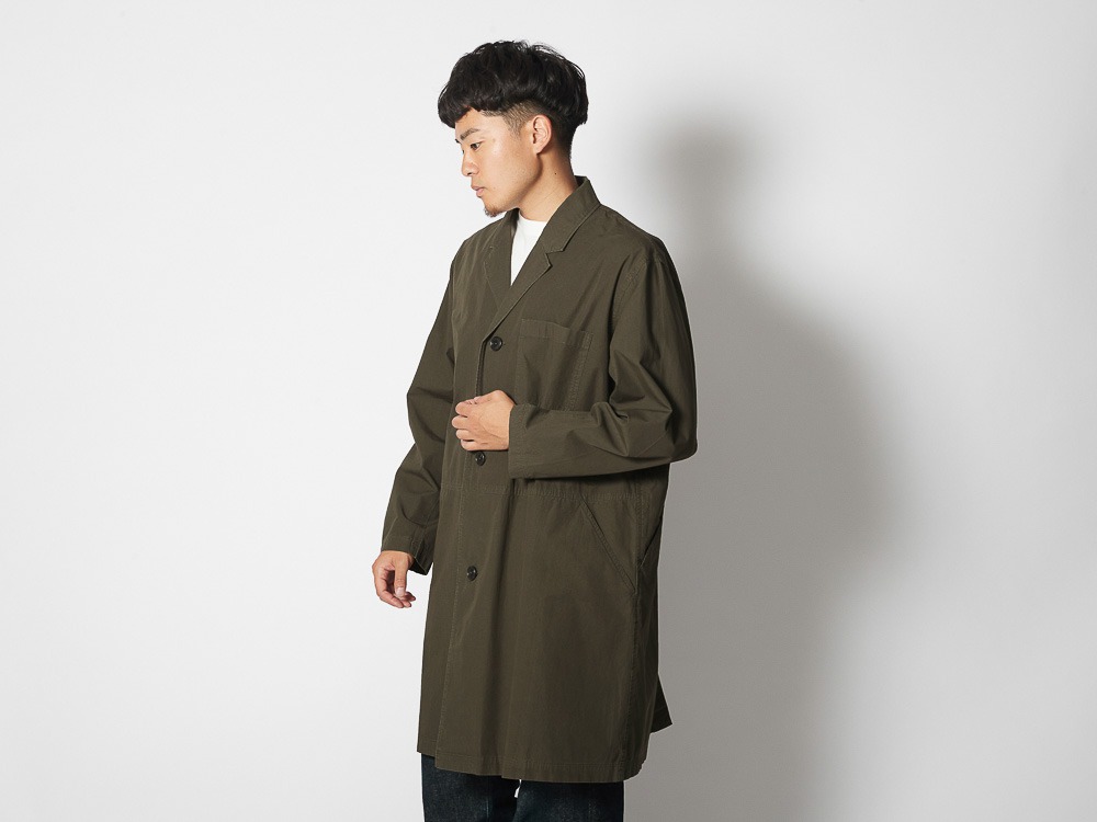 Natural-Dyed Recycled Cotton Coat L Charcoal