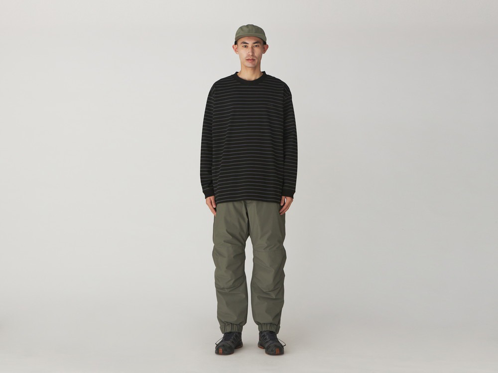 Heavy Cotton Border LS T S Blackgrey