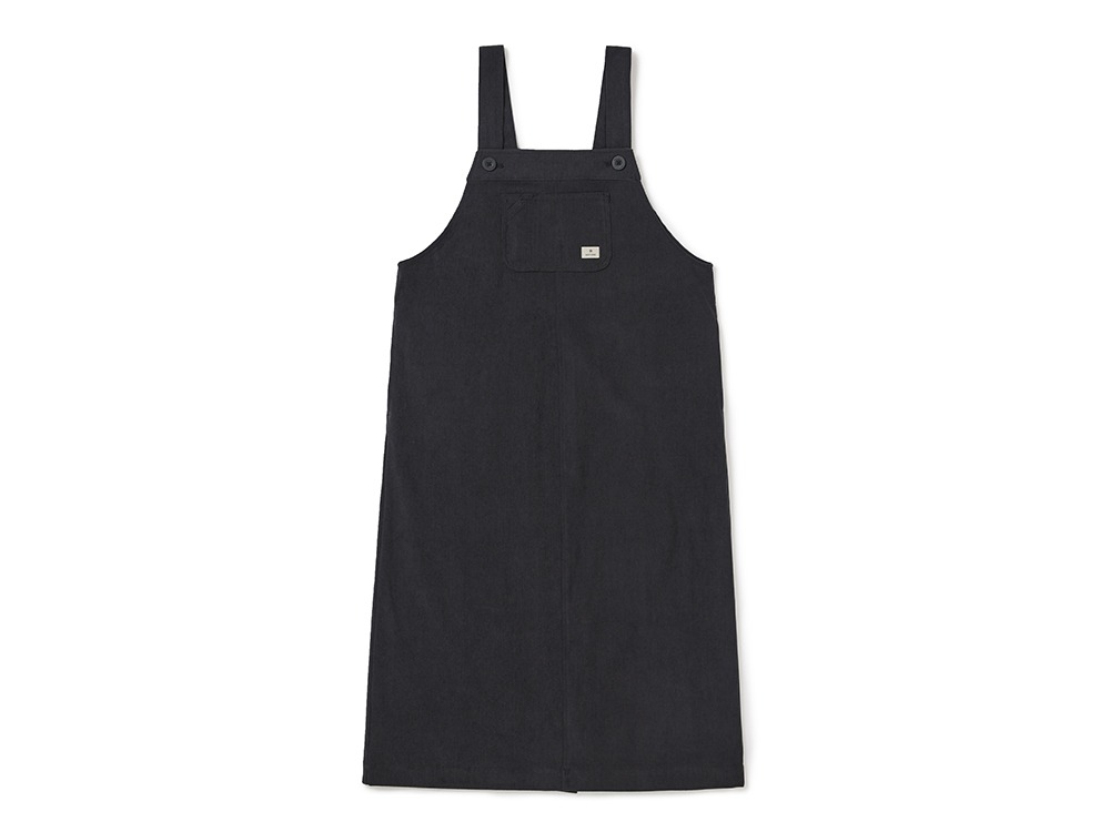 Corduroy Women's Overall Dress S DARK CHARCOAL