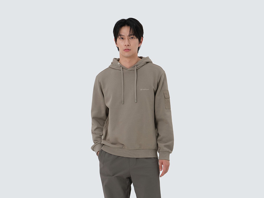 Land Pocket Hood T-Shirt M BEIGE GREY