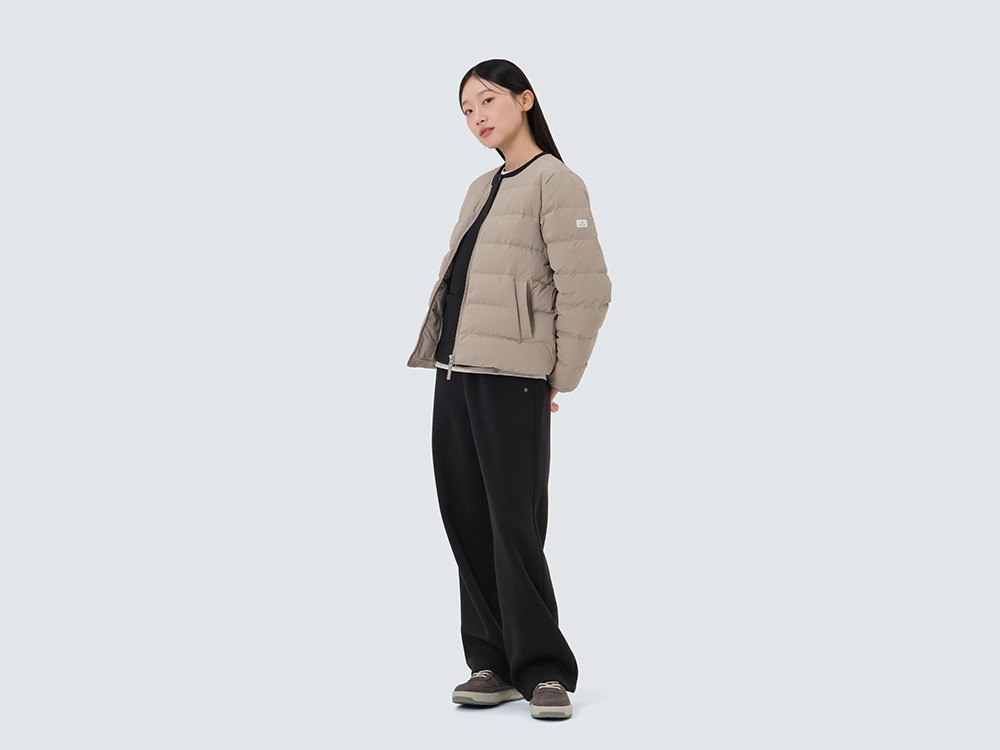 Land Women's Lightweight Down Jacket S TAN GREY