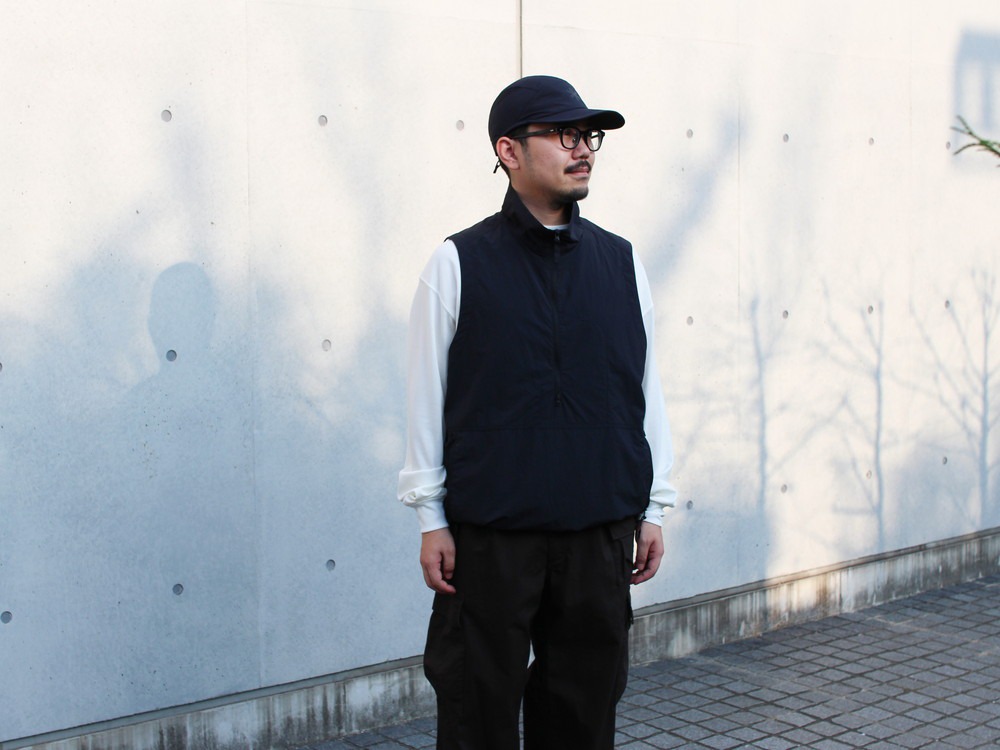 Nylon Tussah Utility Storage Vest M NAVY