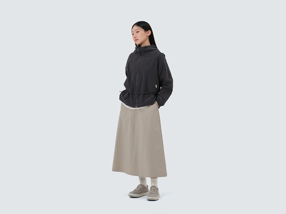 Polywasher Women's Hood Windbreaker S DARK CHARCOAL
