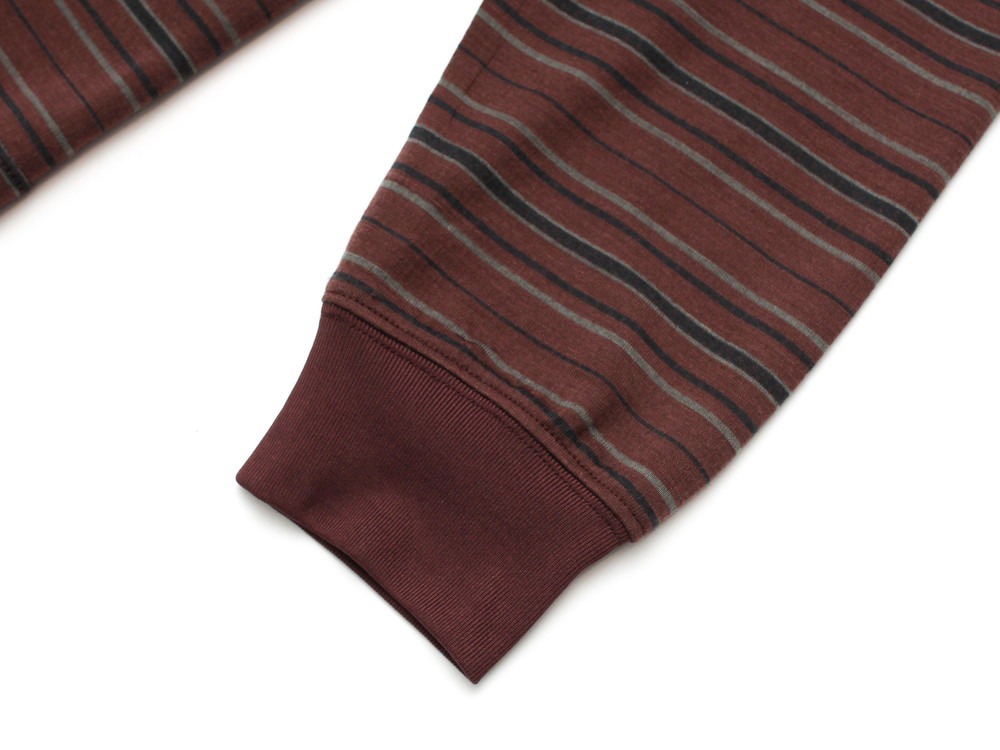 【先行予約商品】Hybrid Wool Mesh Stripe L/S T M BROWN BD
